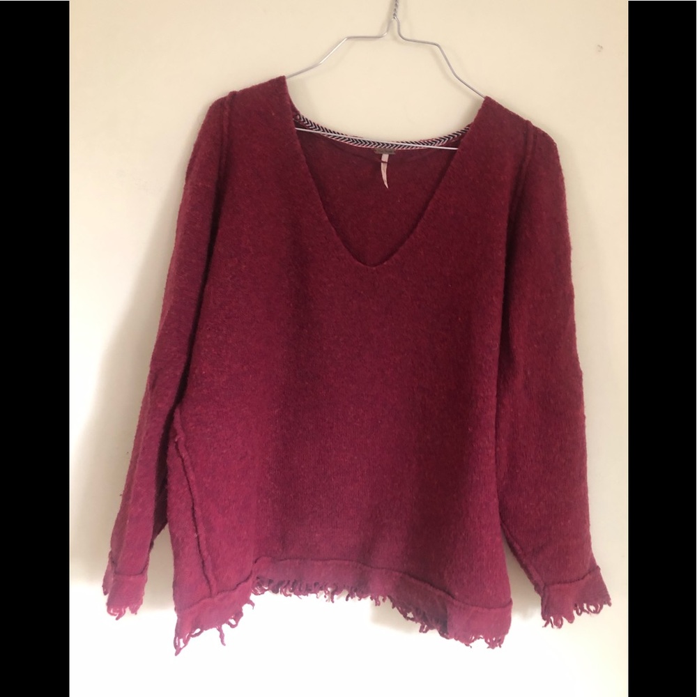 Free People maroon sweater